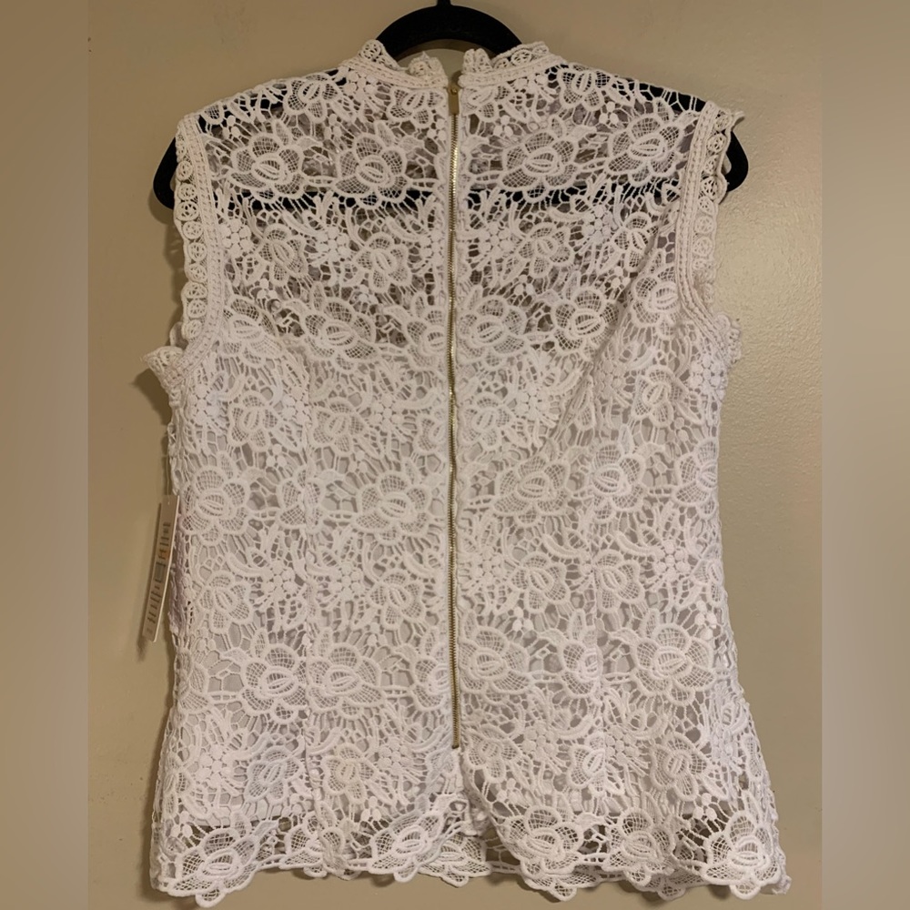 Nanette Lepore Spring Bloom White Lace Top with lining size Small new nwt - Picture 9 of 11
